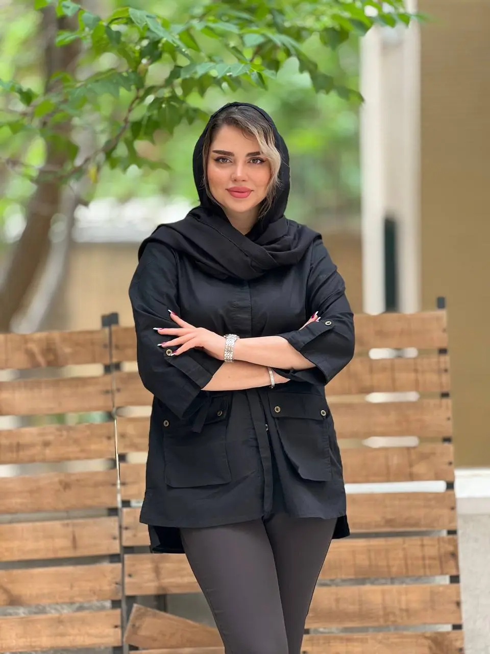 مانتو کتان دو جیب