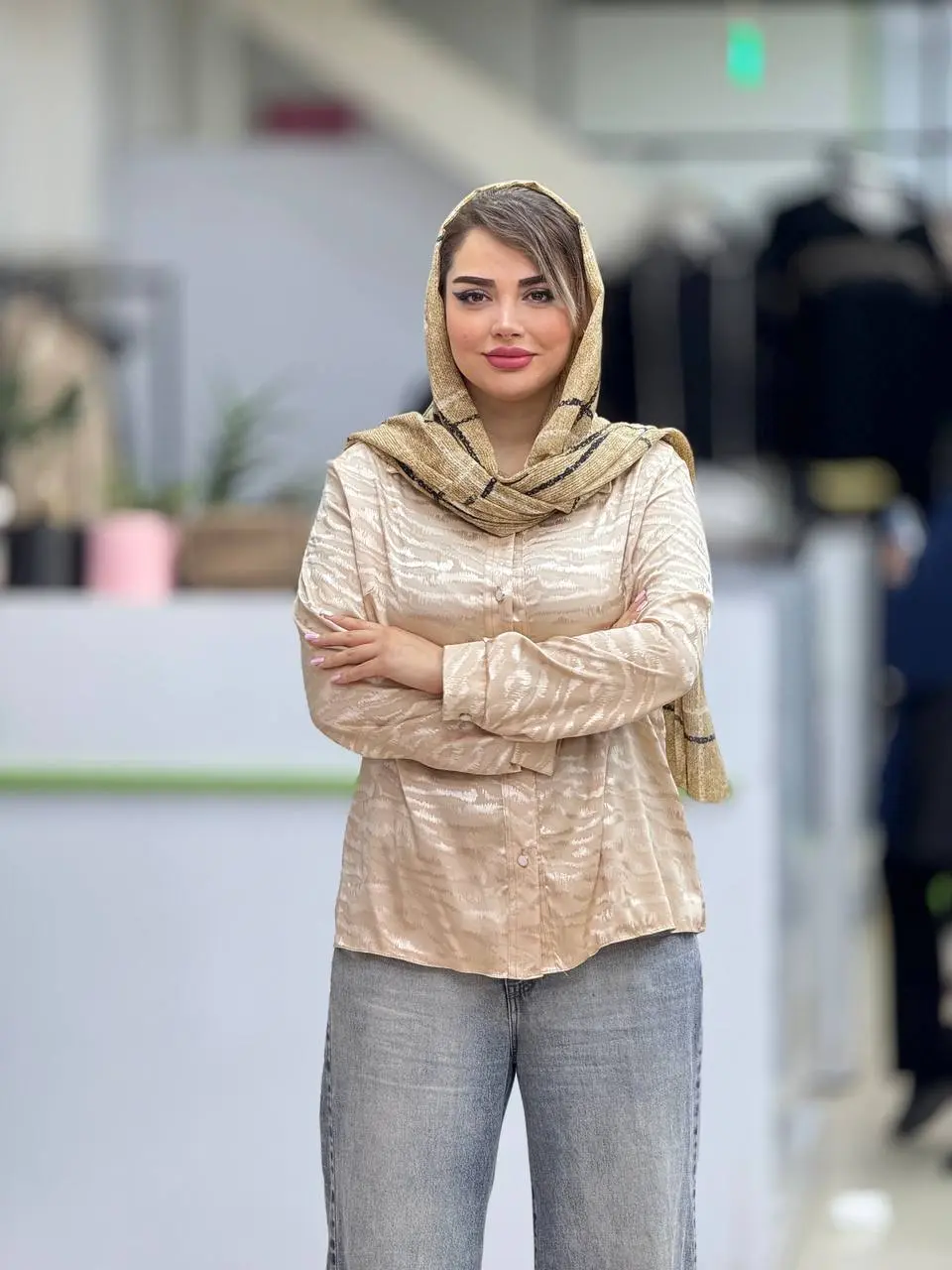 شومیز ژاکارد ساتن