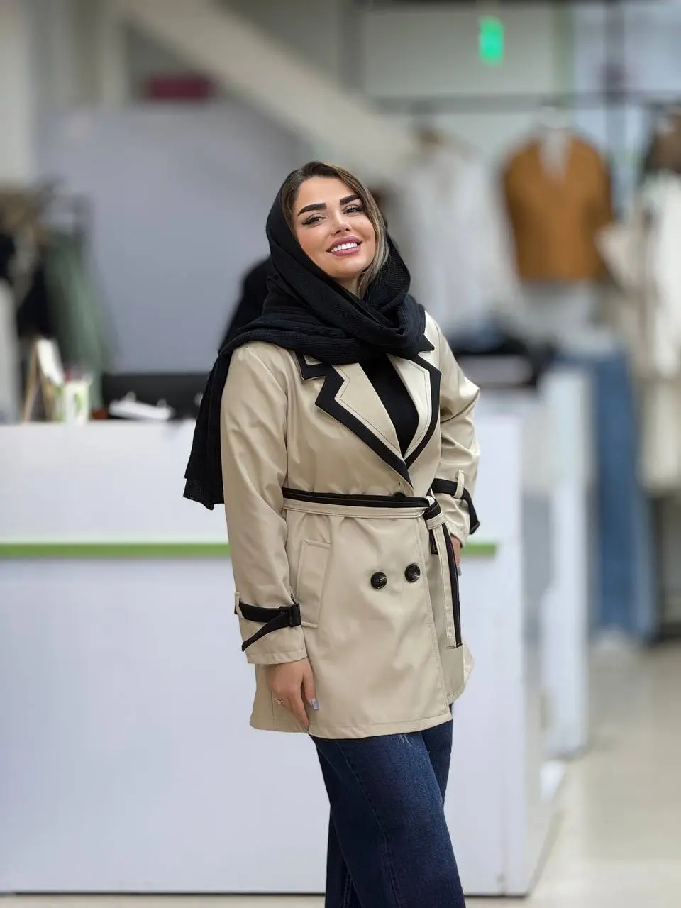 ترنچ کت دو رنگ