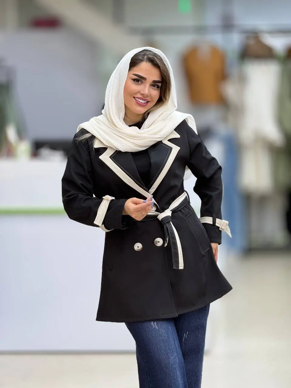 ترنچ کت دو رنگ