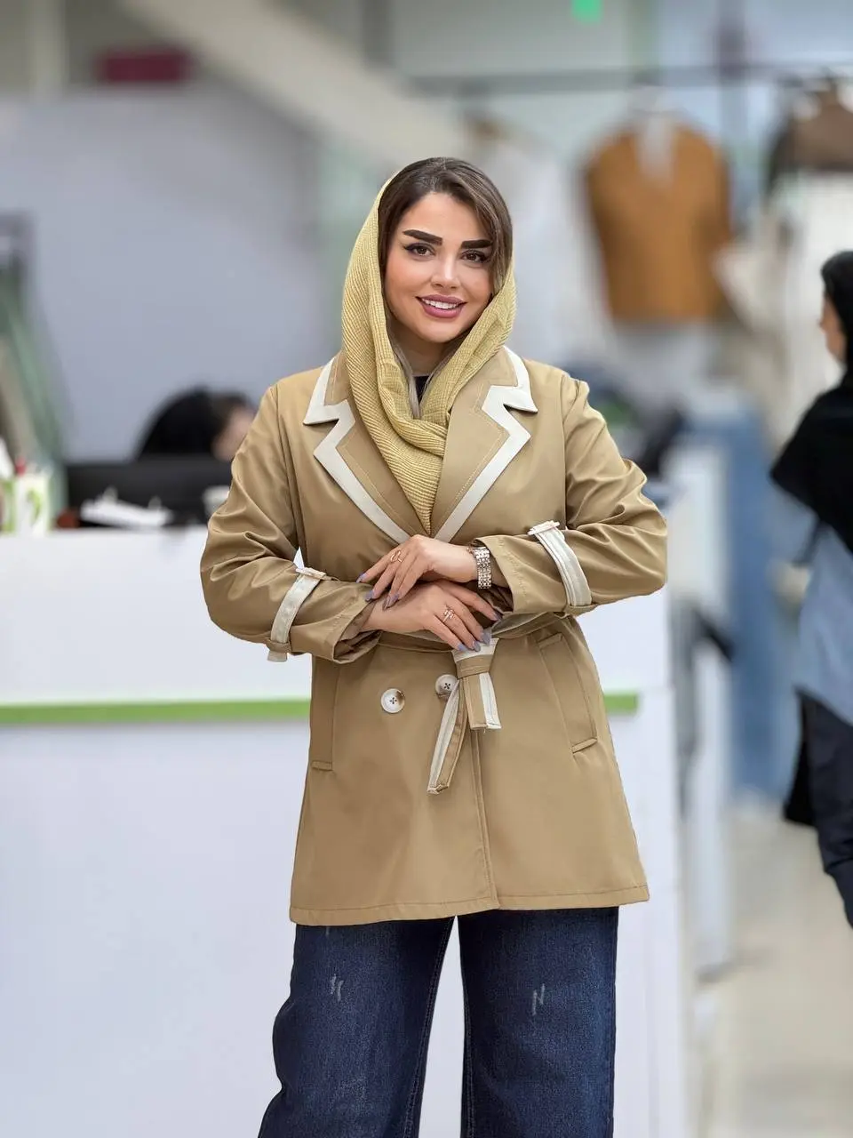 ترنچ کت دو رنگ