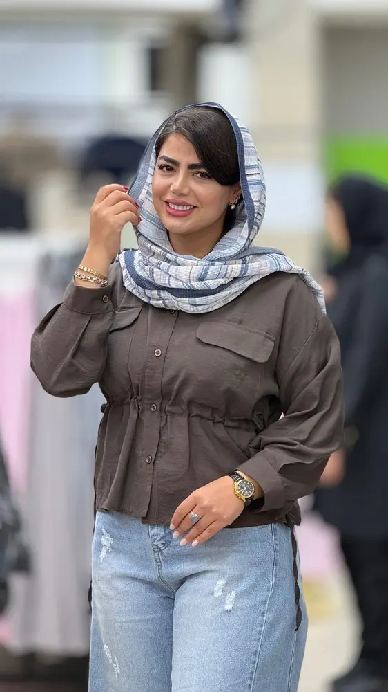 شومیز مودال کمربند دار دو جیب نما