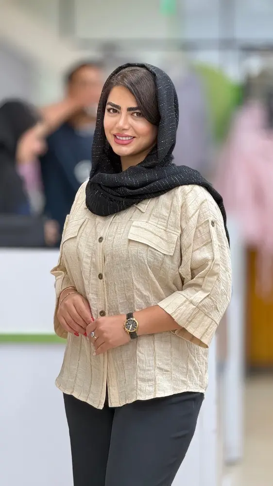 شومیز لینن زارا دو جیب نما